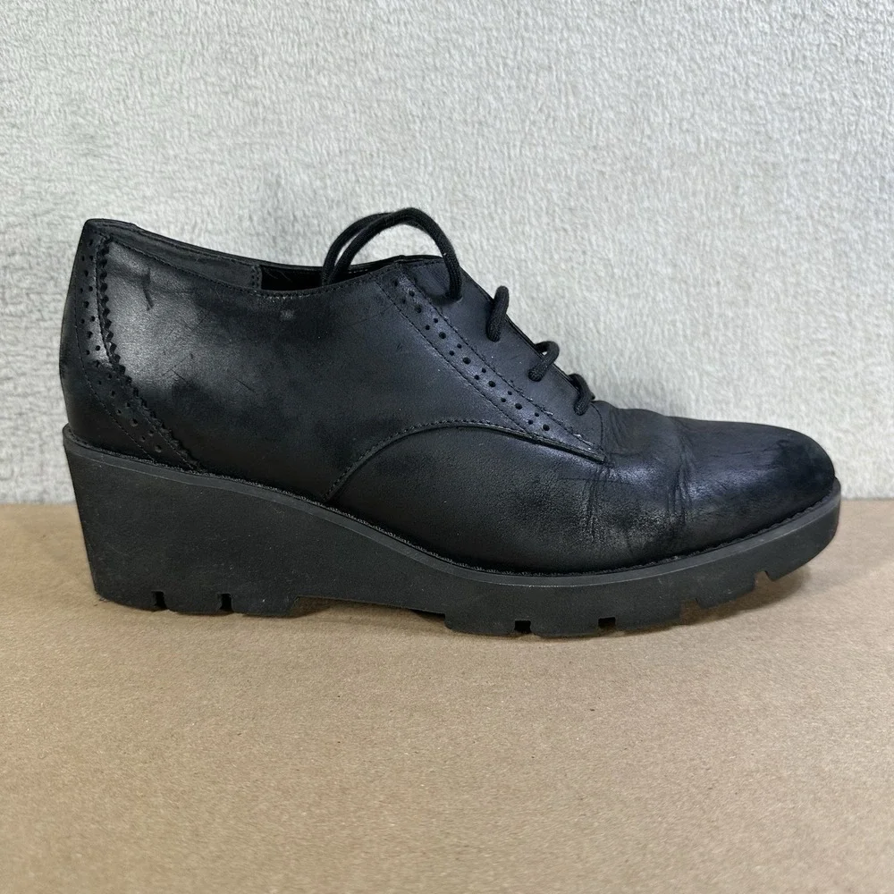 Vionic Anaheim Shoes Women's Oxford Wedge Derby Shoes Black Women's‎ 9 W Leather